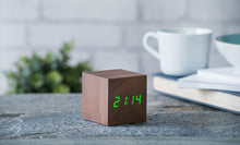 Load image into Gallery viewer, Gingko- Cube Click Clock- Walnut
