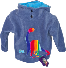 Load image into Gallery viewer, Kids Fleece Hoodie - Blue Dinosaur
