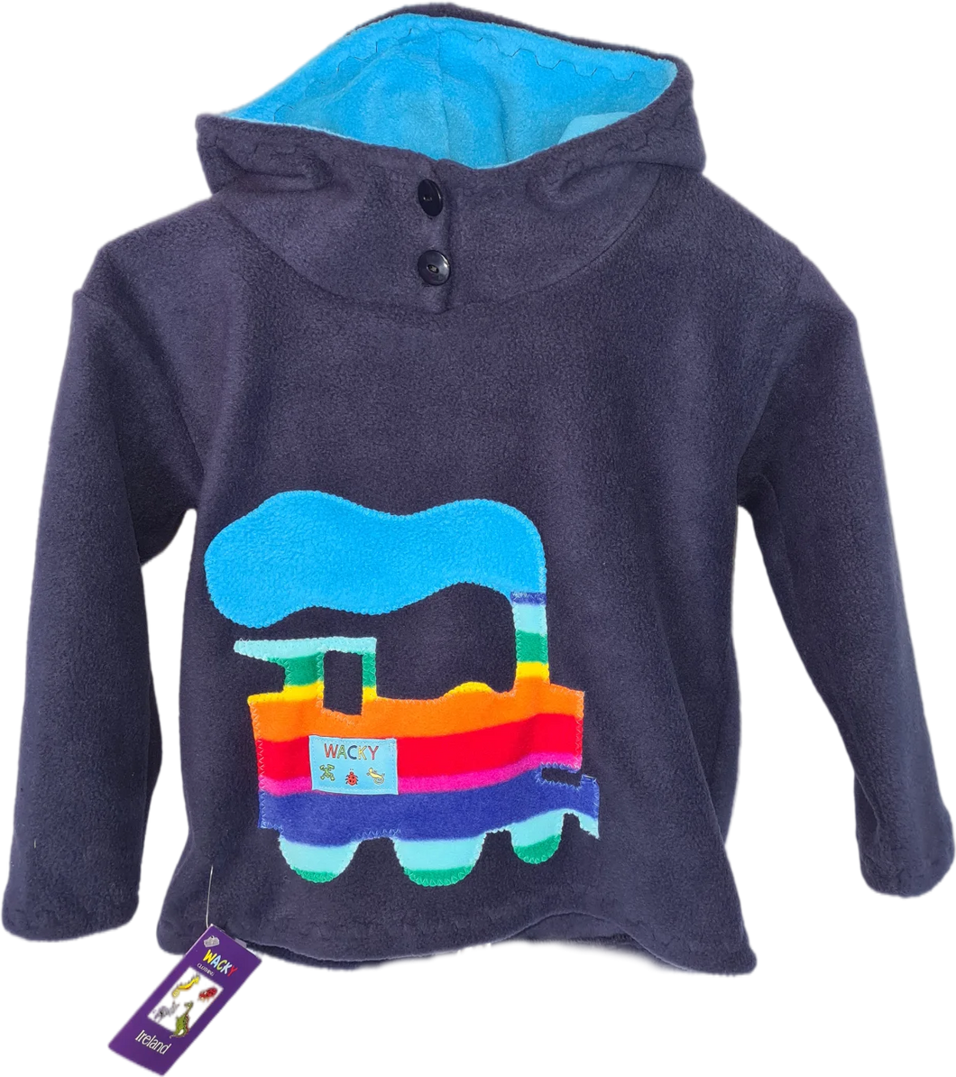 Kids Fleece Hoodie - Navy Train