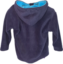 Load image into Gallery viewer, Kids Fleece Hoodie - Navy Train
